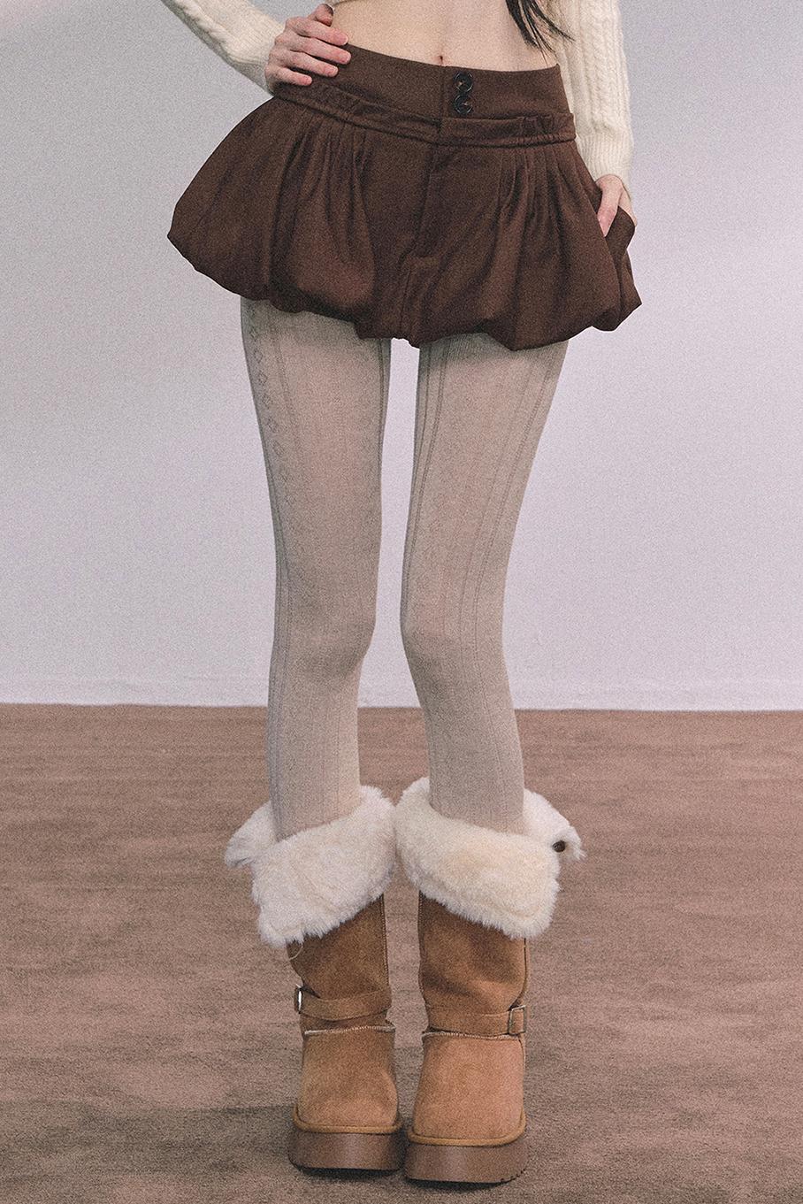 French Fluffy Autumn A-Line Skirt