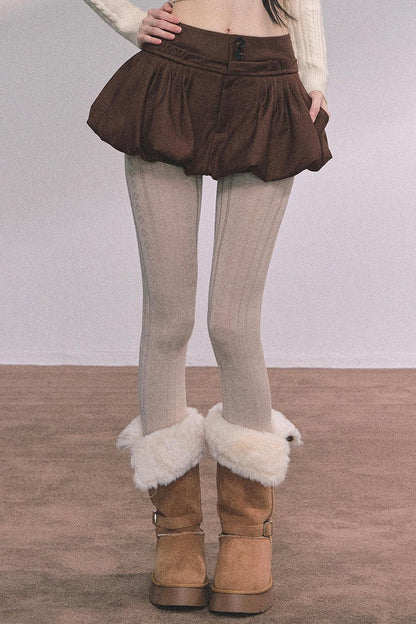 French Fluffy Autumn A-Line Skirt