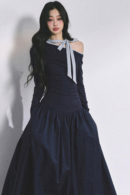 Autumn Waist Slimming Long Dress