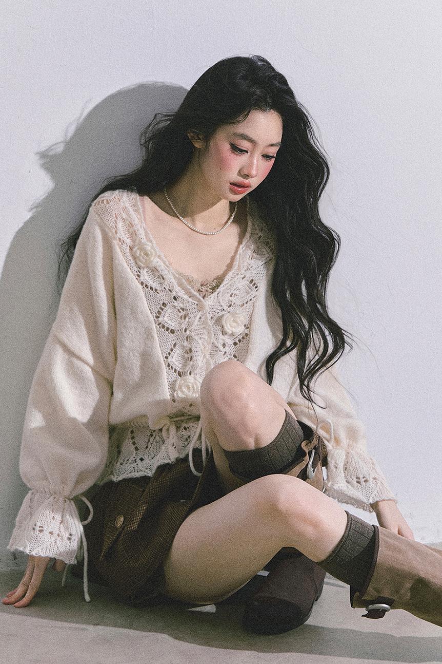 French Knitted Cardigan Sweater Jacket Set-Up