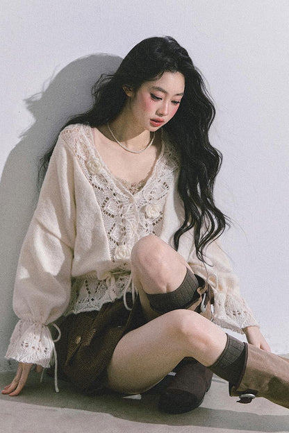 French Knitted Cardigan Sweater Jacket Set-Up