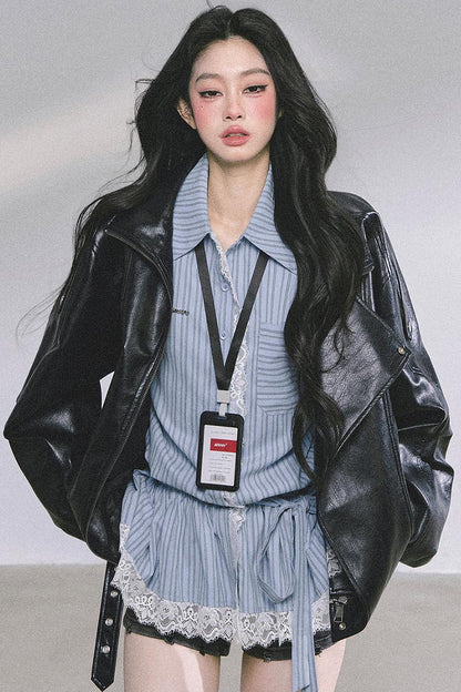 American Locomotive PU Leather Jacket