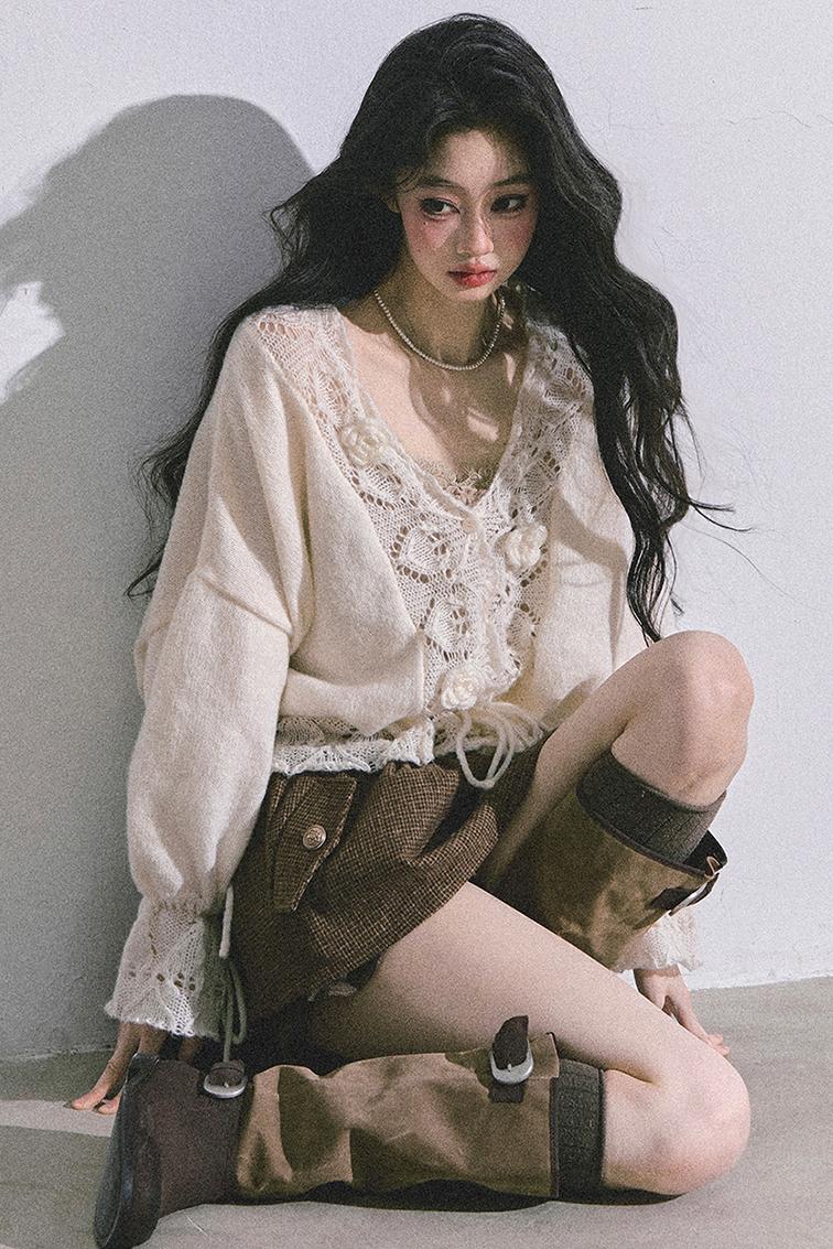 French Knitted Cardigan Sweater Jacket Set-Up