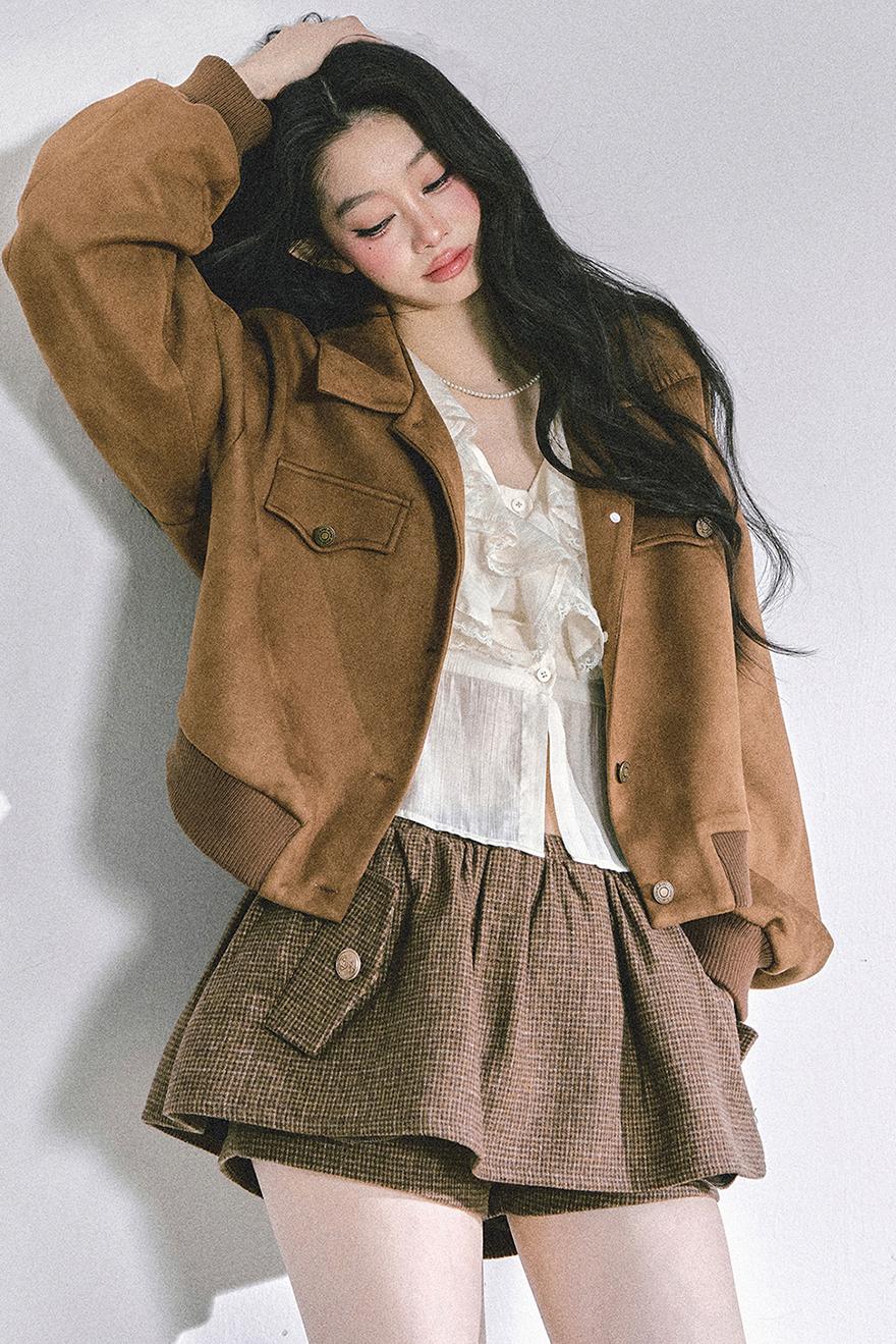 Autumn Woolen Suit Skirt Set-Up