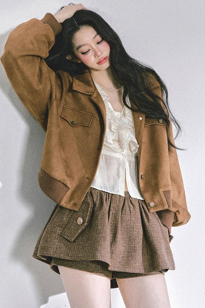 Autumn Woolen Suit Skirt Set-Up