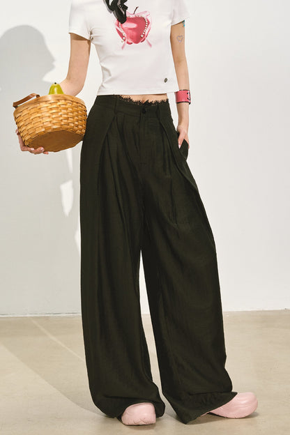 Pleated Organza Pants