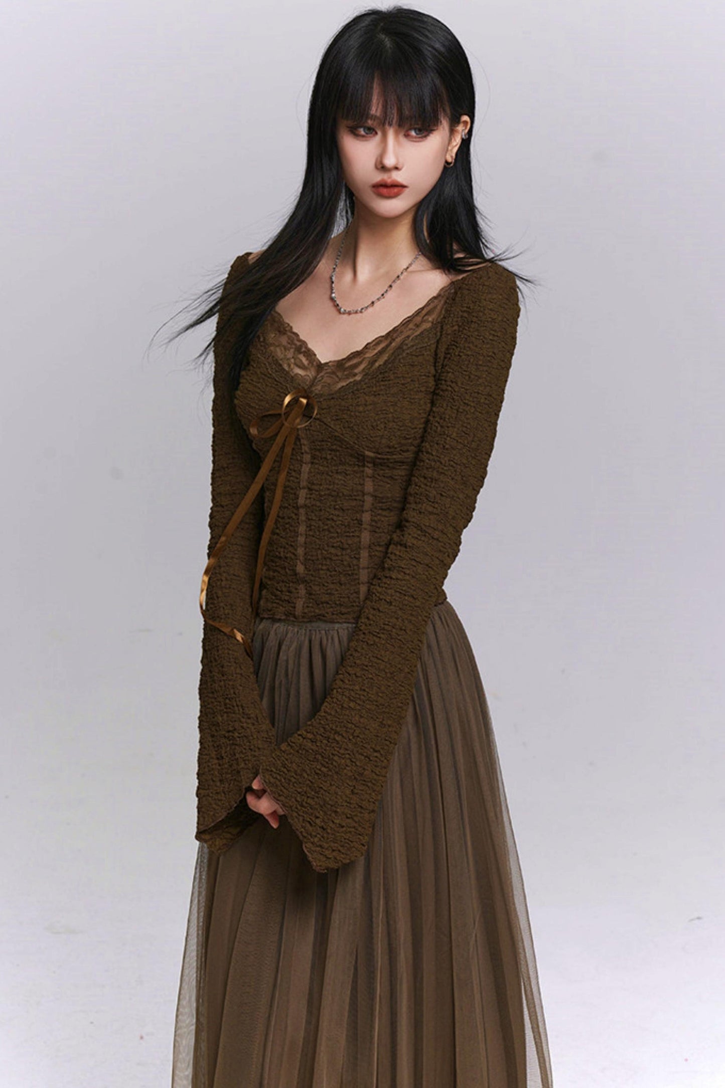 Brown Ghost Girl Top