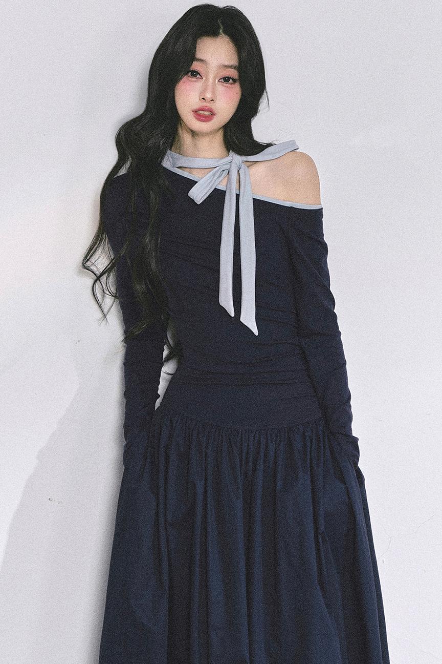 Autumn Waist Slimming Long Dress