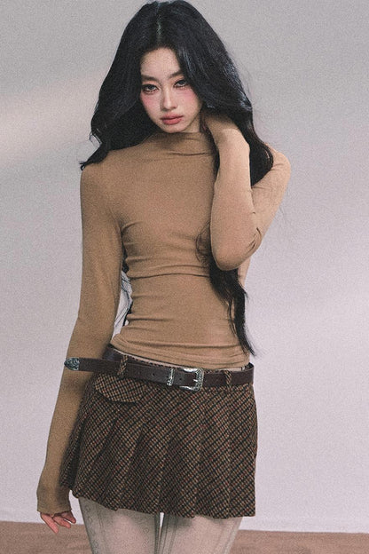 Lightweight Knit Shawl Turtleneck Sweater Set