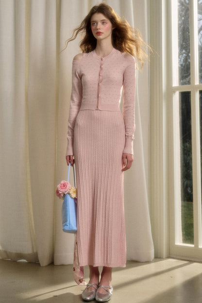 Long Relaxed Cardigan Dress Set-Up