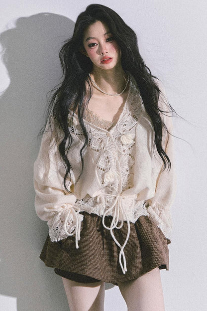 French Knitted Cardigan Sweater Jacket Set-Up