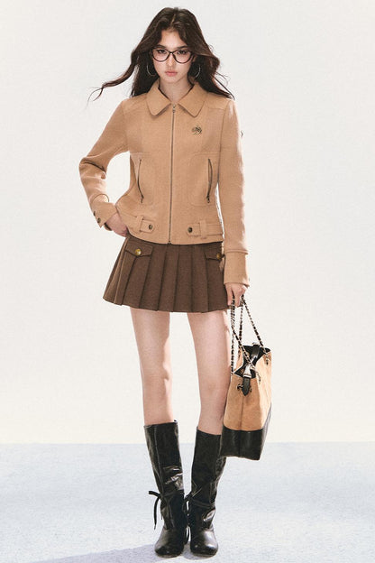 High Retro Pleated Skirt