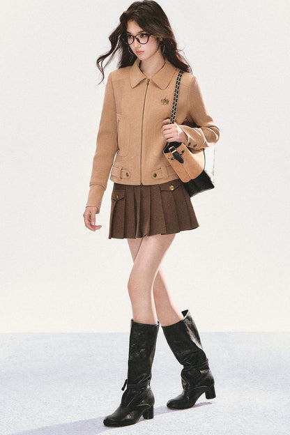 High Retro Pleated Skirt