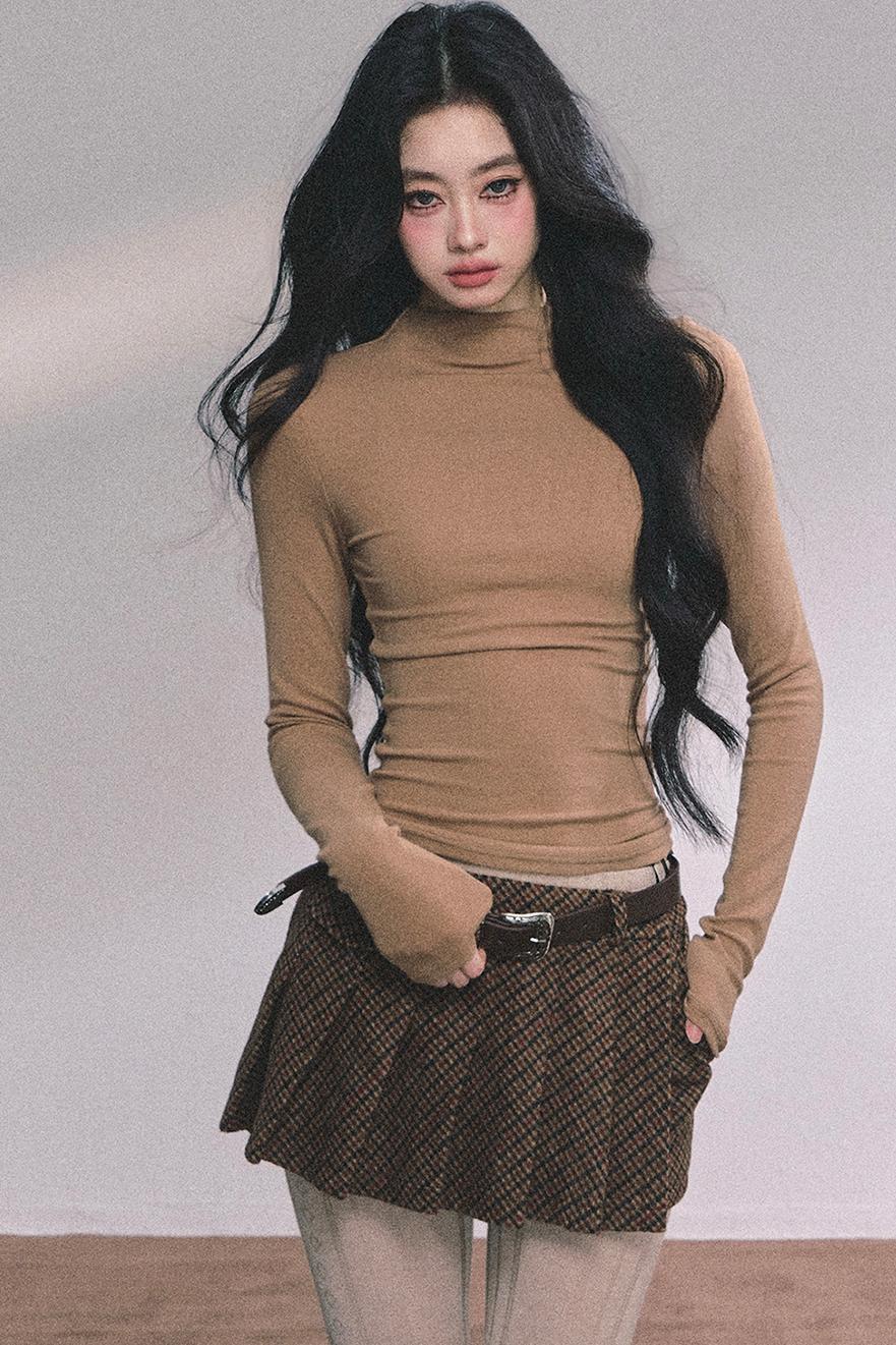 Lightweight Knit Shawl Turtleneck Sweater Set