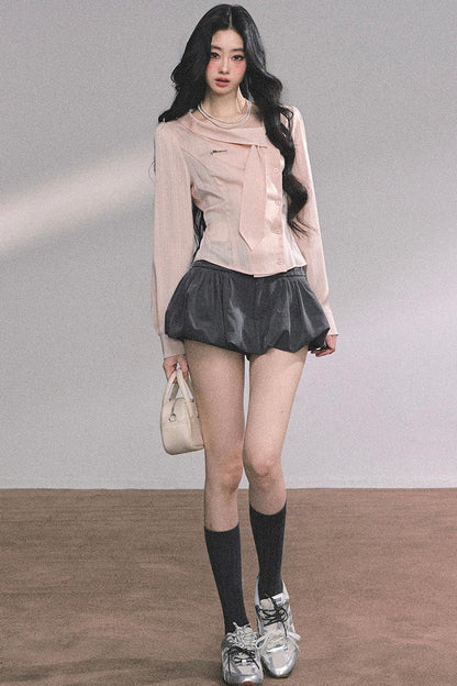 French Fluffy Autumn A-Line Skirt