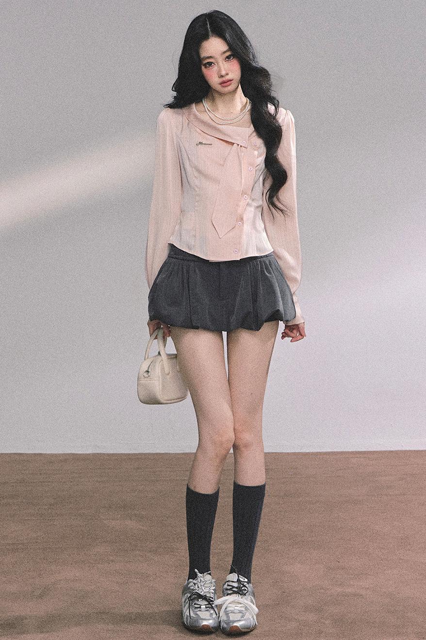 French Fluffy Autumn A-Line Skirt