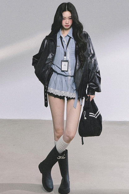 American Locomotive PU Leather Jacket