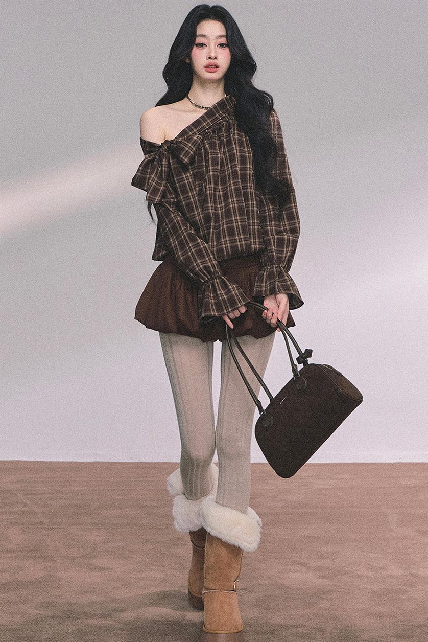 French Fluffy Autumn A-Line Skirt