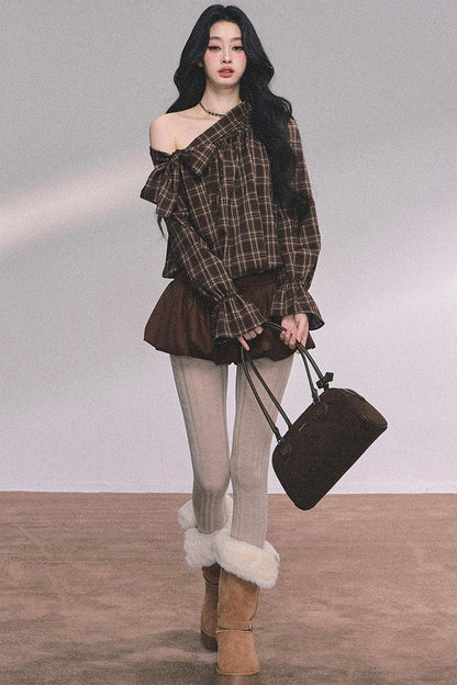 French Fluffy Autumn A-Line Skirt