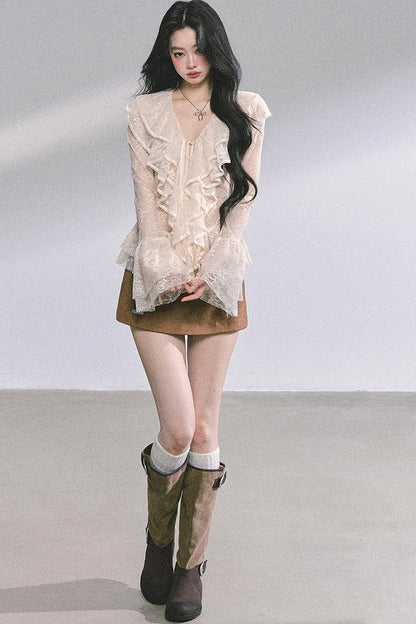 Autumn Woolen Suit Skirt Set-Up