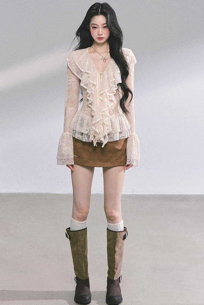 Autumn Woolen Suit Skirt Set-Up