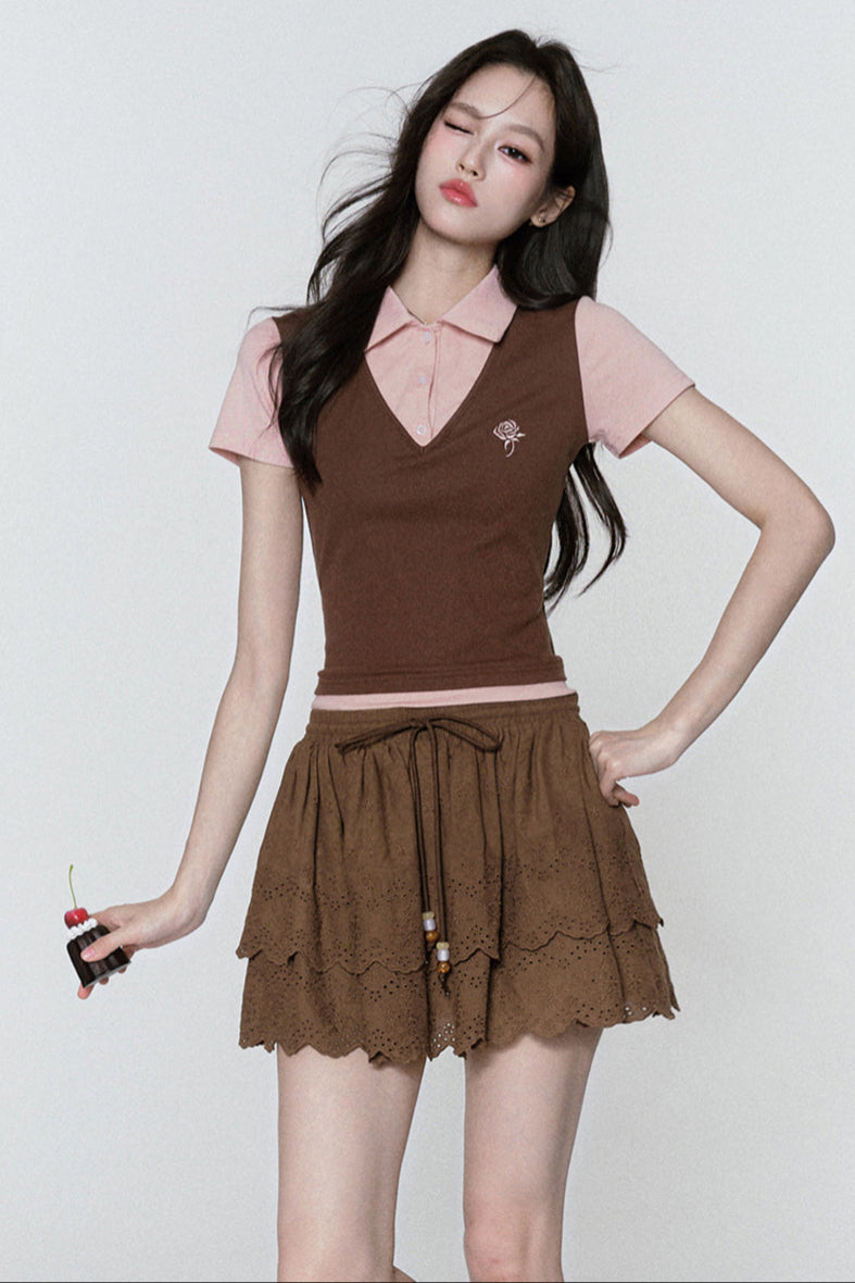 Vintage Rose Polo Tee