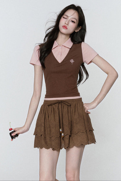 Vintage Rose Polo Tee