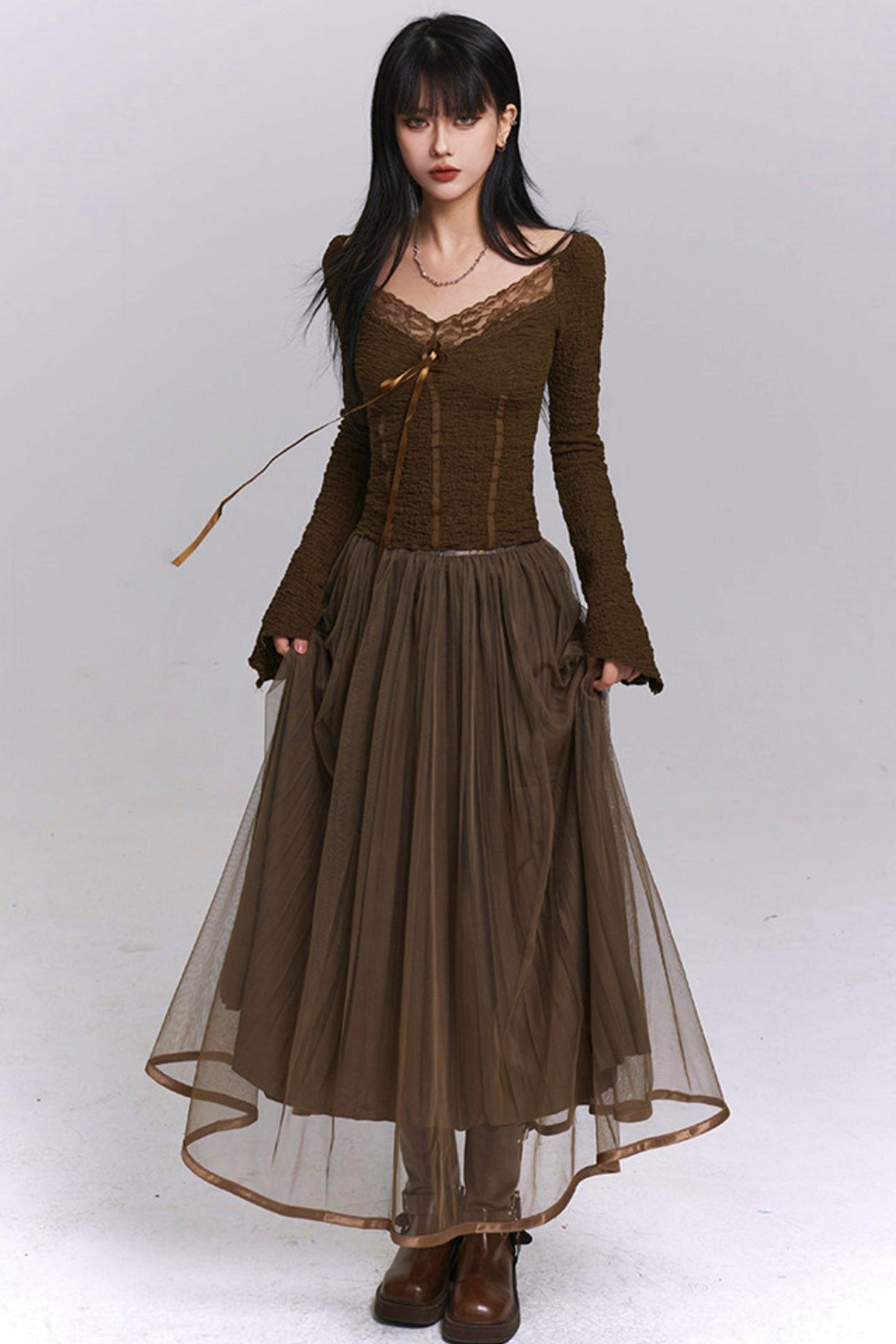 Brown Ghost Girl Top