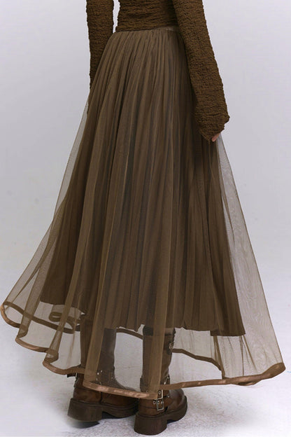Brown Gauze Beach Skirt