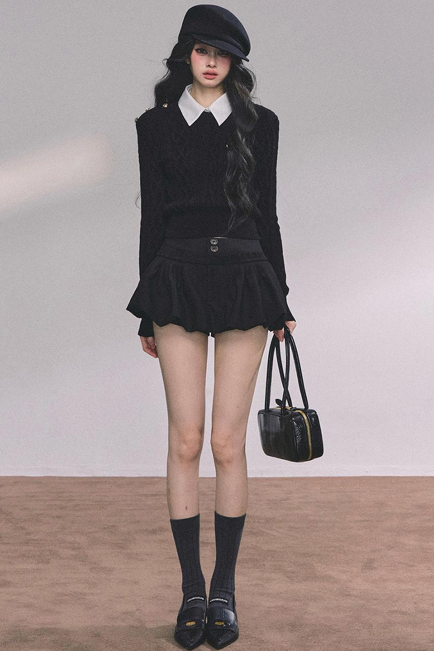 French Fluffy Autumn A-Line Skirt