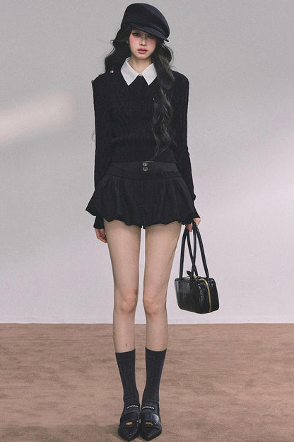 French Fluffy Autumn A-Line Skirt