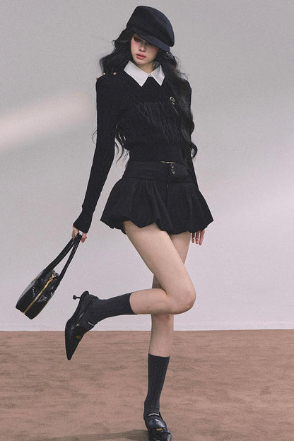 French Fluffy Autumn A-Line Skirt