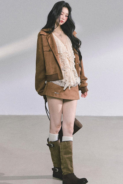 Autumn Woolen Suit Skirt Set-Up