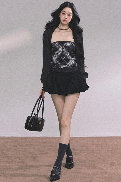 French Fluffy Autumn A-Line Skirt