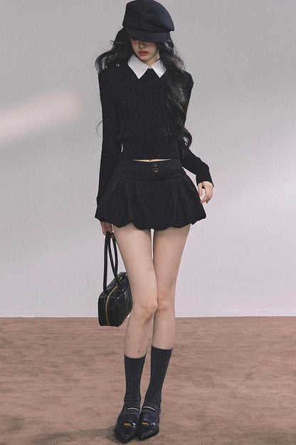 French Fluffy Autumn A-Line Skirt