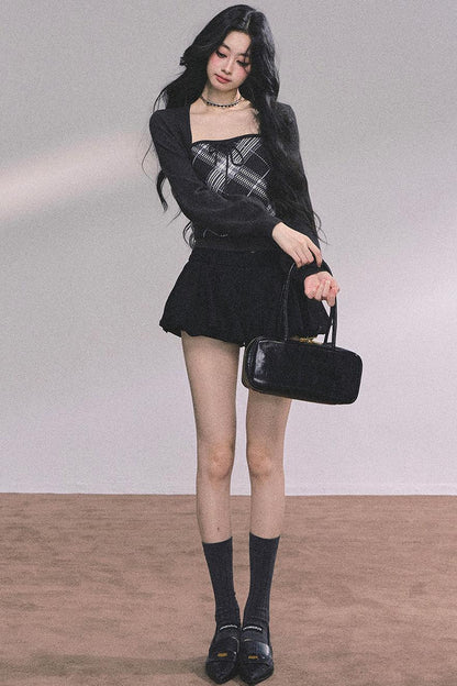 French Fluffy Autumn A-Line Skirt