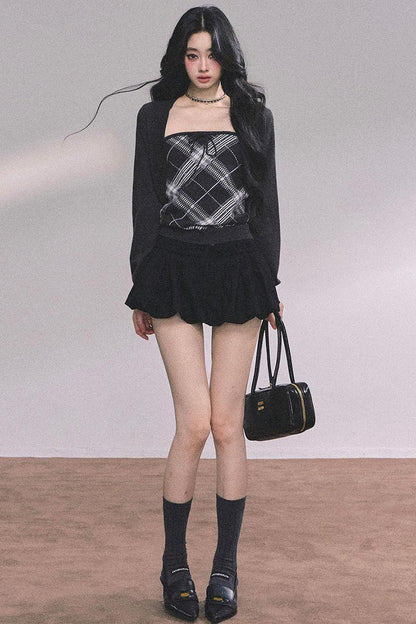 French Fluffy Autumn A-Line Skirt