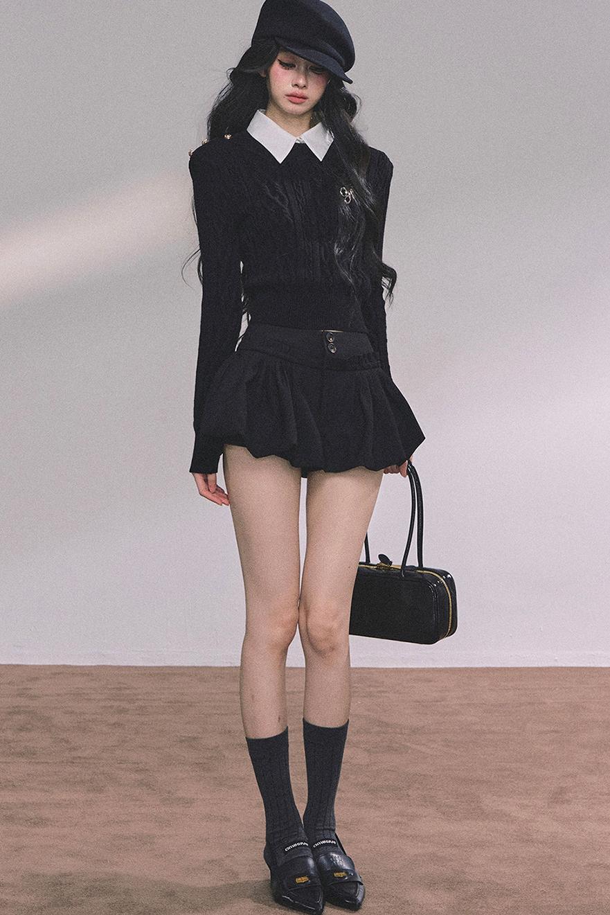 French Fluffy Autumn A-Line Skirt