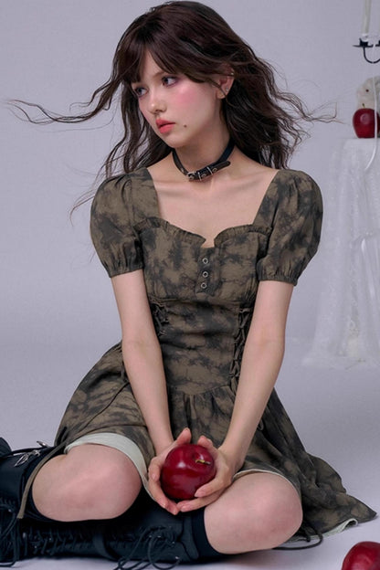 Girly Fairy Green Tie-Dye Dress