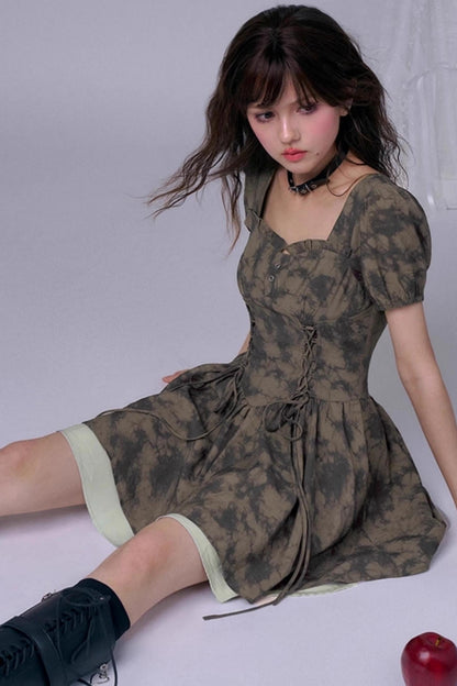 Girly Fairy Green Tie-Dye Dress