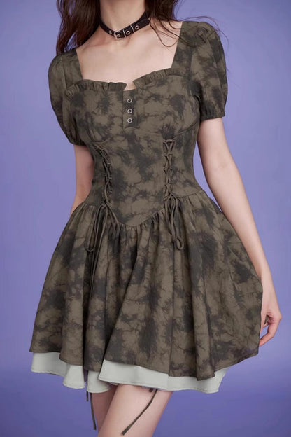 Girly Fairy Green Tie-Dye Dress