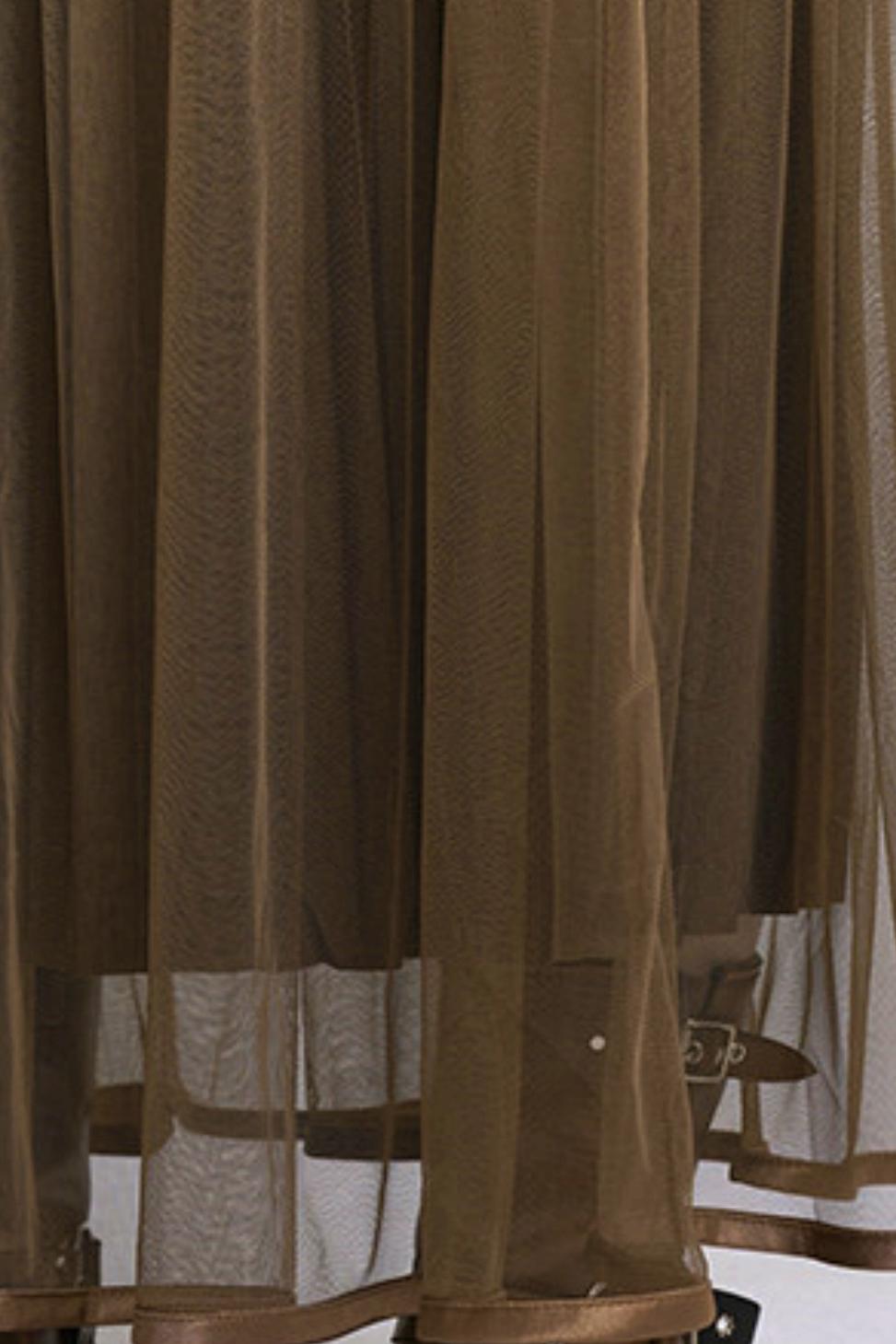 Brown Gauze Beach Skirt