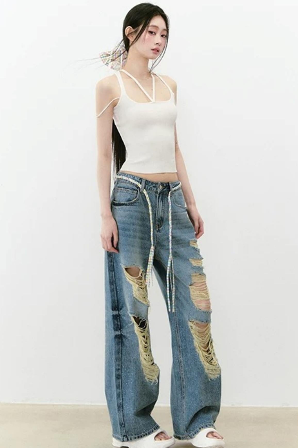 Camisola de punto con múltiples tirantes