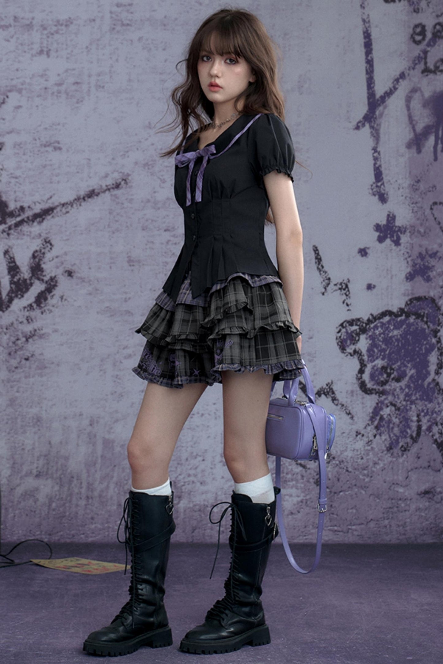 Punk Check Cake Skirt