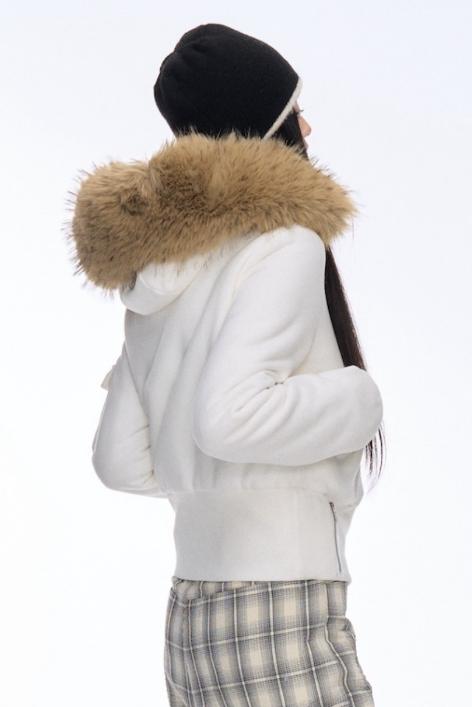 Plush Hooded Slim Loose Jacket