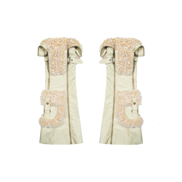 Low-Rise Leather Shorts & Leg-Wear Set-Up