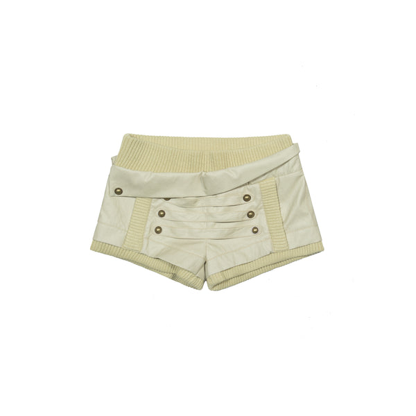 Low-Rise Leather Shorts & Leg-Wear Set-Up