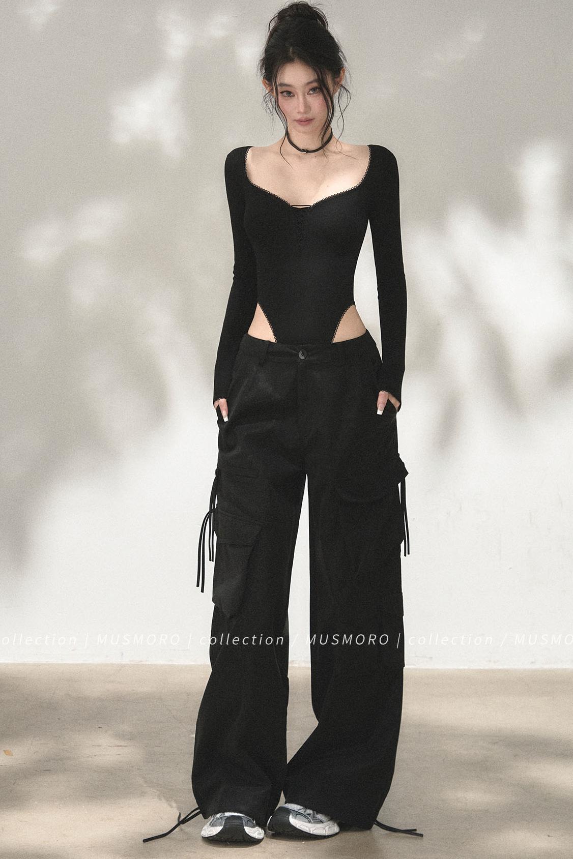 Lace Trim Long Sleeve Bodysuit