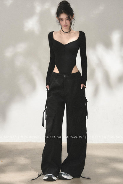 Lace Trim Long Sleeve Bodysuit
