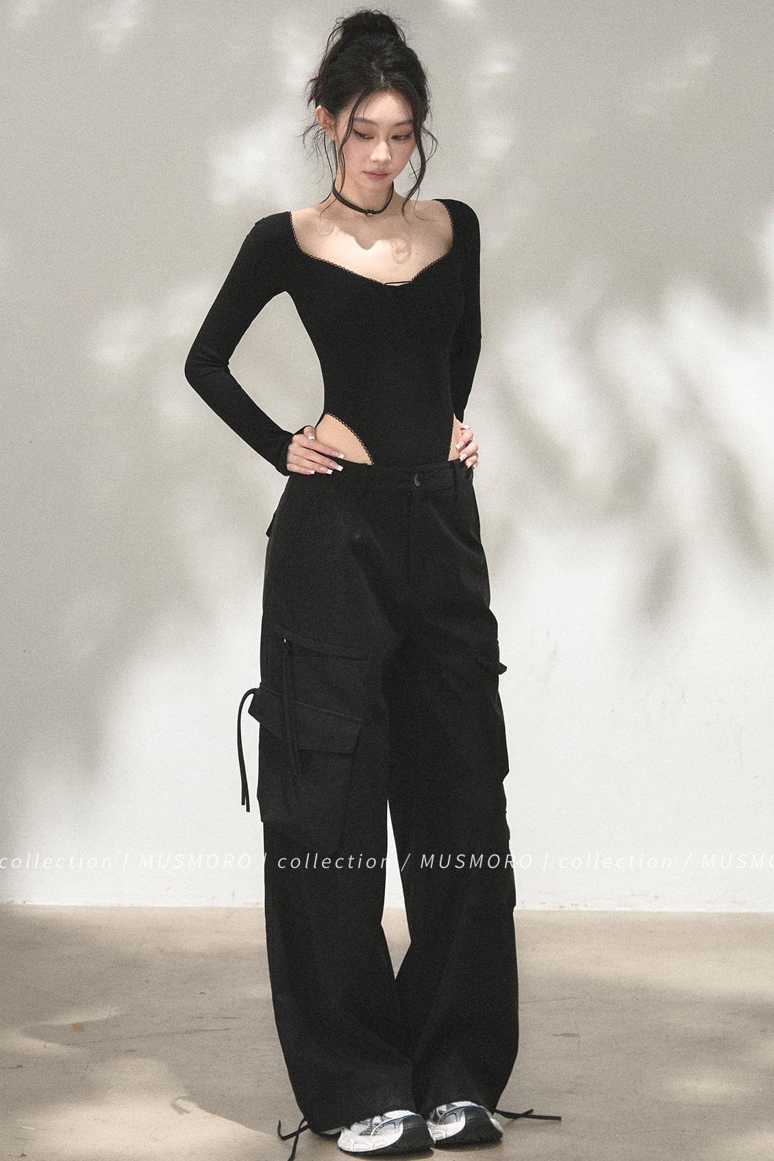 Lace Trim Long Sleeve Bodysuit